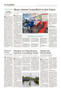 Vorbericht über die gesund leben Messe in der Frankfurter Rundschau: Erscheinungsdatum 08.03.2025